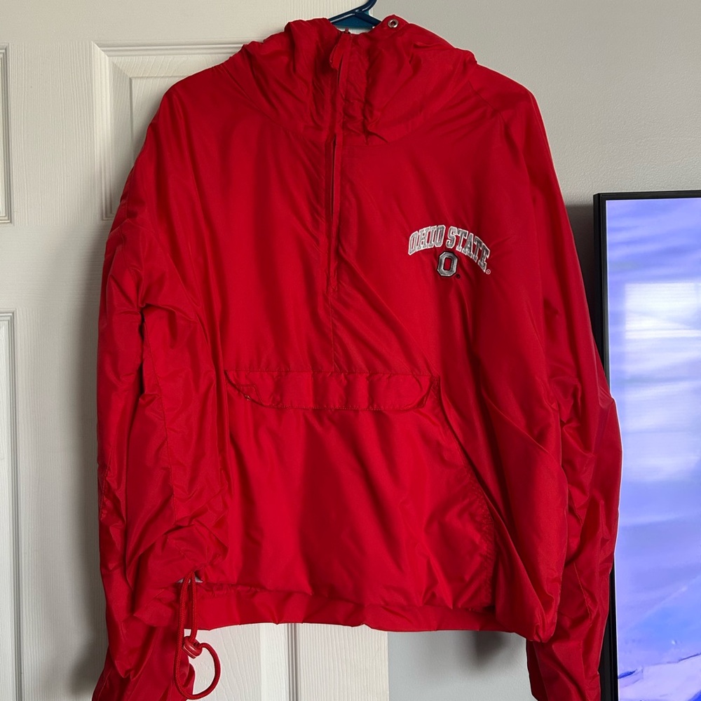 Red Ohio State Pullover Jacket